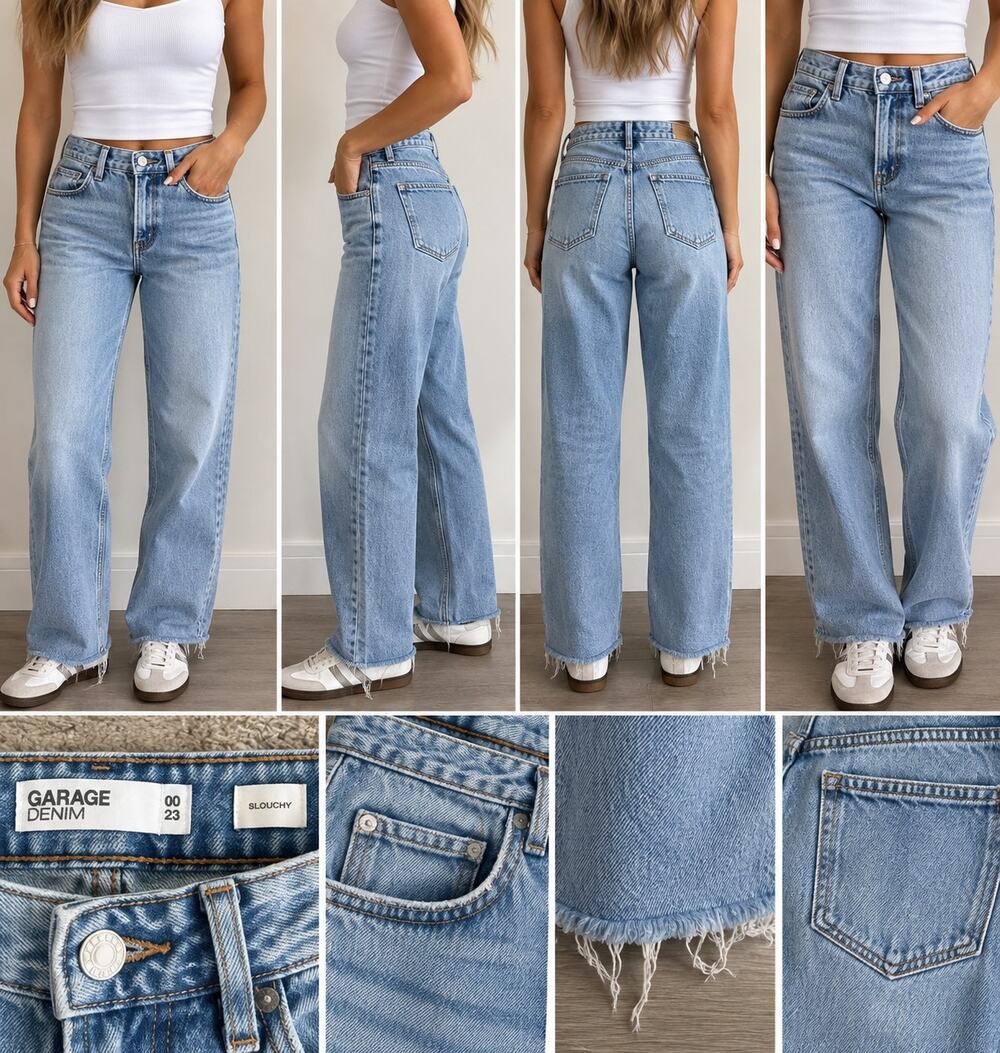 Garage Denim Slouchy Raw Hem Jeans – Size 00 / 23
